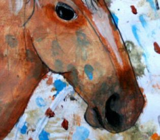 Cavall    tecnica mixta sobre paper 33x48   any 2009